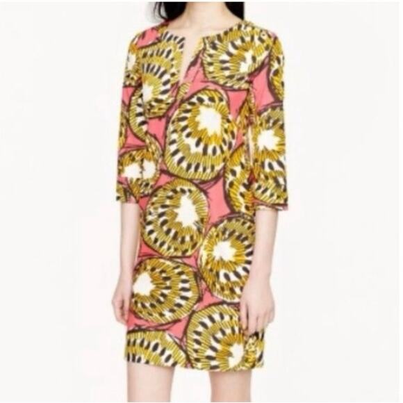 J Crew Tunic Dress Size  6 Pink Ratti Electric Kiwi Cotton Beach Coastal - Picture 3 of 10